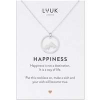 LUUK LIFESTYLE Kette mit Anhänger Berggipfel, HAPPINESS Geschenkkarte, hochwertiger Edelstahl von LUUK LIFESTYLE