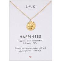 LUUK LIFESTYLE Kette mit Anhänger Hamsa Hand, mit Happiness Spruchkarte, elegant von LUUK LIFESTYLE