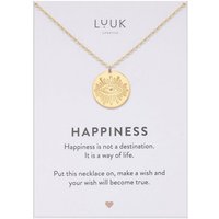 LUUK LIFESTYLE Kette mit Anhänger Hamsa Hand, mit Happiness Spruchkarte, tolle Geschenkidee von LUUK LIFESTYLE