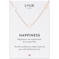 LUUK LIFESTYLE Kette mit Anhänger Mond und Sterne, Mond und Stern Anhänger, HAPPINESS Spruchkarte von LUUK LIFESTYLE