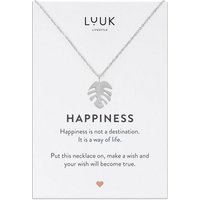 LUUK LIFESTYLE Kette mit Anhänger Monstera, mit Monstera Blatt Anhänger, HAPPINESS Geschenkkarte von LUUK LIFESTYLE