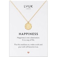 LUUK LIFESTYLE Kette mit Anhänger Muschel, HAPPINESS Geschenkkarte, Geschenkidee von LUUK LIFESTYLE