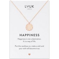 LUUK LIFESTYLE Kette mit Anhänger Muschel, HAPPINESS Geschenkkarte, Geschenkidee von LUUK LIFESTYLE