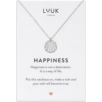 LUUK LIFESTYLE Kette mit Anhänger Muschel, HAPPINESS Geschenkkarte, Geschenkidee von LUUK LIFESTYLE