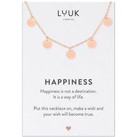 LUUK LIFESTYLE Kette mit Anhänger Plättchen, HAPPINESS Geschenkkarte, hochwertiger Edelstahl von LUUK LIFESTYLE