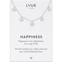 LUUK LIFESTYLE Kette mit Anhänger Plättchen, HAPPINESS Geschenkkarte, hochwertiger Edelstahl von LUUK LIFESTYLE