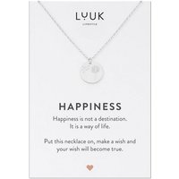 LUUK LIFESTYLE Kette mit Anhänger Pusteblume, Glücksbringer, trendiges Schmuckstück für Frauen, Freundin und Verlobte, Edelstahl, Pusteblume I Löwenzahn Anhänger, HAPPINESS Geschenkkarte, Silber von LUUK LIFESTYLE