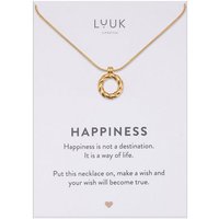 LUUK LIFESTYLE Kette mit Anhänger Ring, mit HAPPINESS Geschenkkarte, trendige Geschenkidee für Frauen von LUUK LIFESTYLE