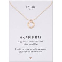 LUUK LIFESTYLE Kette mit Anhänger Ring, mit HAPPINESS Geschenkkarte, trendige Geschenkidee für Frauen von LUUK LIFESTYLE