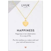LUUK LIFESTYLE Silberkette Herz, mit Herzanhänger und HAPPINESS Geschenkkarte von LUUK LIFESTYLE