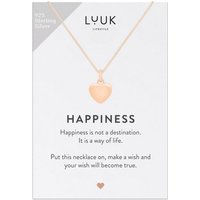 LUUK LIFESTYLE Silberkette Herz, mit Herzanhänger und HAPPINESS Geschenkkarte von LUUK LIFESTYLE