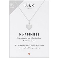 LUUK LIFESTYLE Silberkette Herz, mit Herzanhänger und HAPPINESS Geschenkkarte von LUUK LIFESTYLE