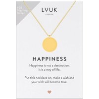 LUUK LIFESTYLE Silberkette Plättchen, inklusive Happiness Spruchkarte von LUUK LIFESTYLE