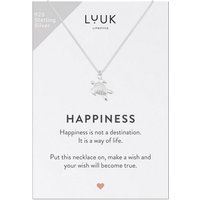 LUUK LIFESTYLE Silberkette Schildkröte, Reiseglücksbringer, Festivalschmuck für Frauen, Schildkröte Turtle Anhänger und HAPPINESS Geschenkkarte, 925 Sterling Silber, Damenmodeaccessoire, Meeresmotiv, Silber von LUUK LIFESTYLE