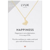 LUUK LIFESTYLE Silberkette Schmetterling, HAPPINESS Geschenkkarte von LUUK LIFESTYLE