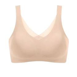 Mastektomie BH Für Frauen Nahtloser Vollständig Bedeckender Taschen BH Nach Operationen Spezielle Brasieres Kabelloses Sexy Schlaf Bralette (Color : Skin, Size : XX-Large) von LUXRUB