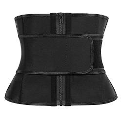 LUXURY-VITA Kurzer Torso-Taillentrainer für Frauen, niedrigeres Bauchfett, Workout, Fajas, Kolumbianas, Taillenmieder Korsett, Schwarz (22,9 cm Torso, 9 Stahlknochen, 1 Gürtel), XXX-Small von LUXURY-VITA