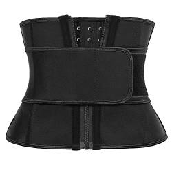 LUXURY-VITA Kurzer Torso-Taillentrainer für Frauen, niedrigeres Bauchfett, Workout, Fajas, Kolumbianas, Taillenmieder Korsett, Schwarz (22.9 cm Torso, 13 Knochen, 1 Gürtel), XXX-Small von LUXURY-VITA