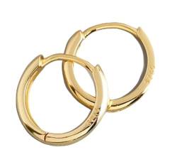 Ohrstecker for Damen, Ohrringe aus 925er-Sterlingsilber, minimalistisch, böhmische runde Ohrschnalle for Damen, Punk, Unisex, Rock-Creolen-Ohrring, Schmuckzubehör, 14 mm, Gold von LUbrel