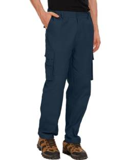 LVCBL Herren Cargohose Baumwolle Baggy Chino Hosen Freizeit Outdoorhose Arbeitshose Trouser Pants Marine M von LVCBL