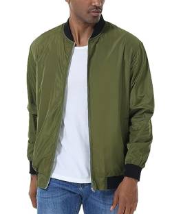 LVCBL Herren Jacke Übergangsjacke Bomberjacke Sommer Freizeit Fliegerjacken Armee grün M von LVCBL