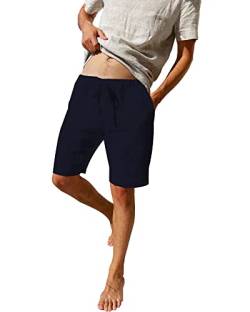 LVCBL Lässige Herren-Shorts mit elastischer Taille und Taschen Navy L von LVCBL