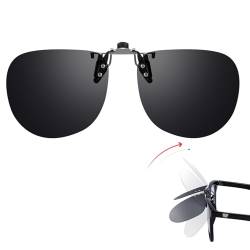 LVIOE Clip on Flip Up Sonnenbrille für Herren/Frauen, Polarisierte Sonnenbrille für Brillenträger von LVIOE