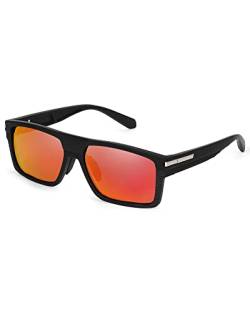 LVIOE Herren Polarisierte Sonnenbrille mit Rechteckig Rahmen Fahrrad Sonnenbrille UV400 CAT 3 CE von LVIOE