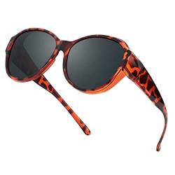 LVIOE Polarisiert Überzieh-Sonnenbrille Damen Herren Fit Over Sonnenbrille zum Aufstecken UV400 Schutz CAT 3 von LVIOE
