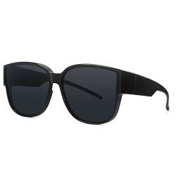 LVIOE Polarisiert Überziehbrille Damen Fit-Over Brille, Sonnenbrille für brillenträger UVA UVB Schutz von LVIOE