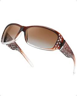 LVIOE Sonnebrille Damen Polarisierte Groß Sonnenbrille mit UV400 Schutz Kategorie.3 von LVIOE