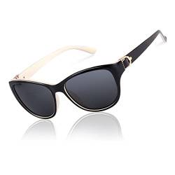 LVIOE Sonnenbrille Damen Klassisch Polarisiert für Fahren, Frauen Fashion Katzenauge Sonnenbrille mit UV400 Schutz von LVIOE