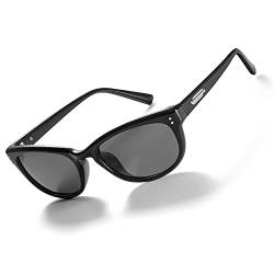 LVIOE Sonnenbrille Damen Polarisiert Schwarz Vintage Sonnenbrille für Frauen von LVIOE