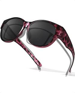LVIOE Sonnenbrille für brillenträger Damen Runde Fit-over Überbrille mit UV-Schutz von LVIOE