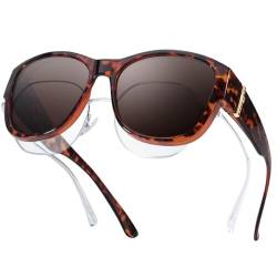 LVIOE Überbrille Sonnenbrille Polarisiert für Damen, Trendige Fit Over Sonnenbrille mit UV400 Schutz Gläsern von LVIOE