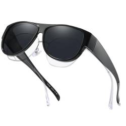 LVIOE Überzieh Sonnenbrillen Polarisierte für Herren Damen Brillenträger Überziehbrille UV-Schutz von LVIOE