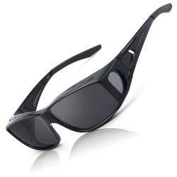 LVIOE Unisex Polarisiert Überzieh-Sonnenbrille, Fit Over Brille für Brillenträger UVA UVB Schutz von LVIOE