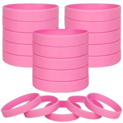 LVNRIDS 100 Stück Silikon Armbänder, Sport Party Gummi Elastic Armband gummiarmbänder für Teenager Erwachsener Rosa von LVNRIDS