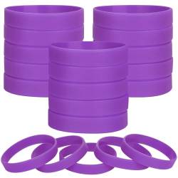 LVNRIDS 100 Stück Silikon Armbänder, Sport Party Gummi Elastic Armband gummiarmbänder kinder Lila von LVNRIDS