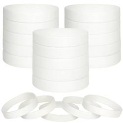 LVNRIDS 100 Stück Silikon Armbänder, Sport Party Gummi Elastic Armband gummiarmbänder kinder Weiß von LVNRIDS