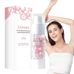 Achselcreme für Frauen - Achselcreme mit Sakura-Extrakt zur Hautaufhellung - Vergilbungsentfernung, nicht fettend, milde Formel für Ellenbogen, dunkle Haut, Achselhöhlen, Frauenkörper Lvtfco von LVTFCO