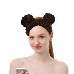 Gesichtswasch-Stirnband - Bequeme elastische Stirnbänder mit Bärenohren,Schönheitsprodukte für Mädchen für Hausarbeit, Gesichtsreinigung, Make-up, Baden, Hautpflege Lvtfco von LVTFCO