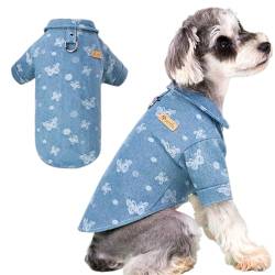 Kleines Hundeshirt | Denim-Welpenhemden für kleine Hunde und Jungen - Niedliche Welpenkleidung, bequeme Haustierkleidung, warme Hundebekleidung für Haustiere, ganzjährig, Zuhause Lvtfco von LVTFCO