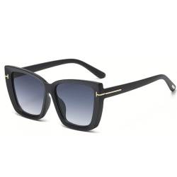 LVTFCO Cat-Eye-Sonnenbrille für Damen, Vintage-Sonnenbrille, modisch, großer Rahmen, cool, sexy, weiblich, grau, Einheitsgröße von LVTFCO