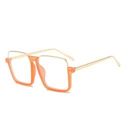 LVTFCO Mode Frauen Übergroße Sonnenbrille Luxus Farbverlauf Rouge Rosa Objektiv Klassische Sonnenbrille Männer Große Rahmen Brillen UV400, C9 Orange Klar, Einheitsgröße von LVTFCO