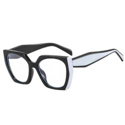 LVTFCO Mode Große Rahmen Damen Sonnenbrille Trendy Weiß Schwarz Übergroße Sonnenbrille Weibliche Shades Brillen UV400, C7 schwarz weiß klar, Einheitsgröße von LVTFCO