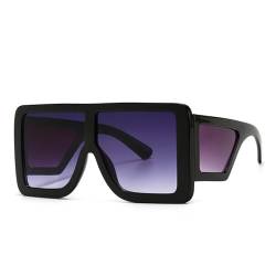 LVTFCO Übergroße quadratische Sonnenbrille für Damen, luxuriös, blau, schwarz, lila Farbtöne, Sonnenbrille für Damen, Rauchgrau, Einheitsgröße von LVTFCO
