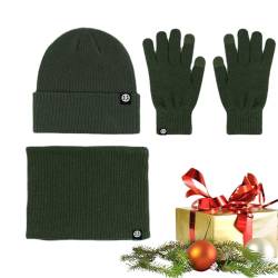 Mütze-Schal-Handschuh-Set für Damen,Winter-Mütze-Schal-Handschuhe | Thermo-Strickmütze, weiche warme Handschuhe, Schal zum Skifahren, Wandern, Rodeln, Camping, Reisen, Skaten Lvtfco von LVTFCO