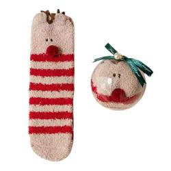Weihnachtliche Fuzzy-Socken | Flauschige Socken mit Weihnachtsthema,Wintersocken, Thermosocken zum Schlafen im Innenbereich, für Damen und Mädchen, Weihnachtsgeschenke Lvtfco von LVTFCO
