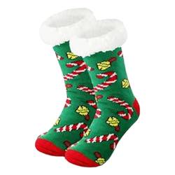 Weihnachtssocken | Startseite Plüsch-Weihnachtstagssocken - Weiche, weihnachtliche, gemütliche, mit Fleece gefütterte Slipper-Gripper-Socke für Mädchen als Lvtfco von LVTFCO